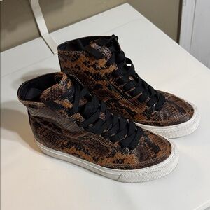 Rag & Bone Black and Brown Snake Print Sneakers